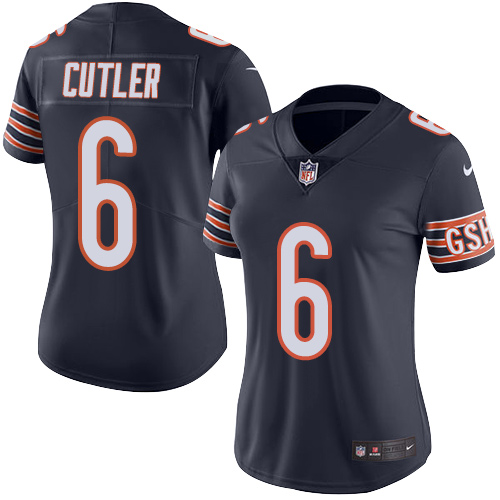 Women's Limited Jay Cutler Nike Jersey Navy Blue - #6 Rush NFL Chicago Bears